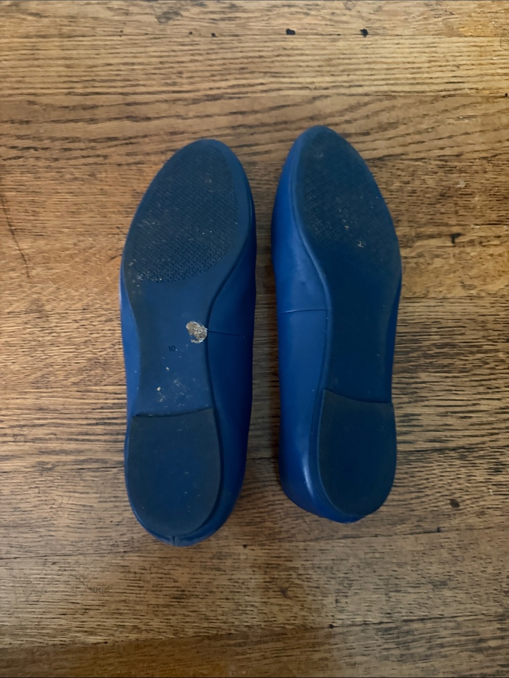 Tory Burch Navy Leather Logo Medallion Ballet Flats - Picture 5 of 5